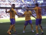 ميسي يقود برشلونة للفوز على مالاجا بالنتيجة 2-1